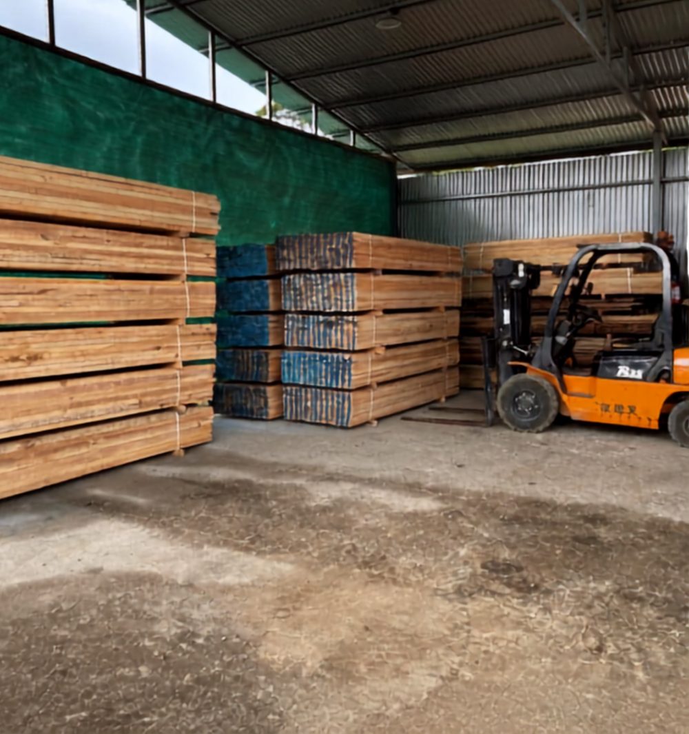 Bodega de almacenamiento de madera